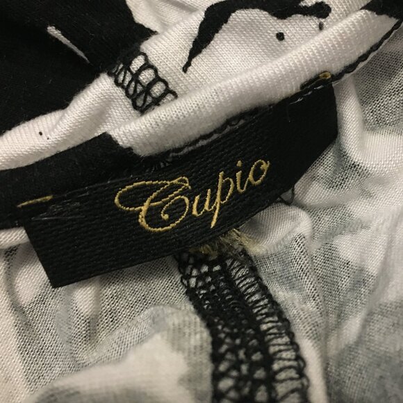 Cupio Long Tropical B&W Floral Handkerchief Hem A-Line Viscose Tank Top - Picture 8 of 14